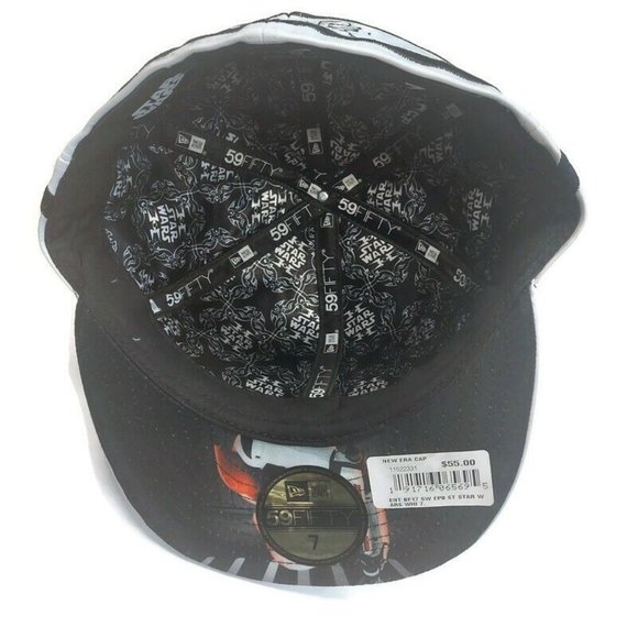 New Era Mens Star Wars The Last Jedi Storm Trooper White Black Fitted Hat Size 7 - Picture 8 of 12
